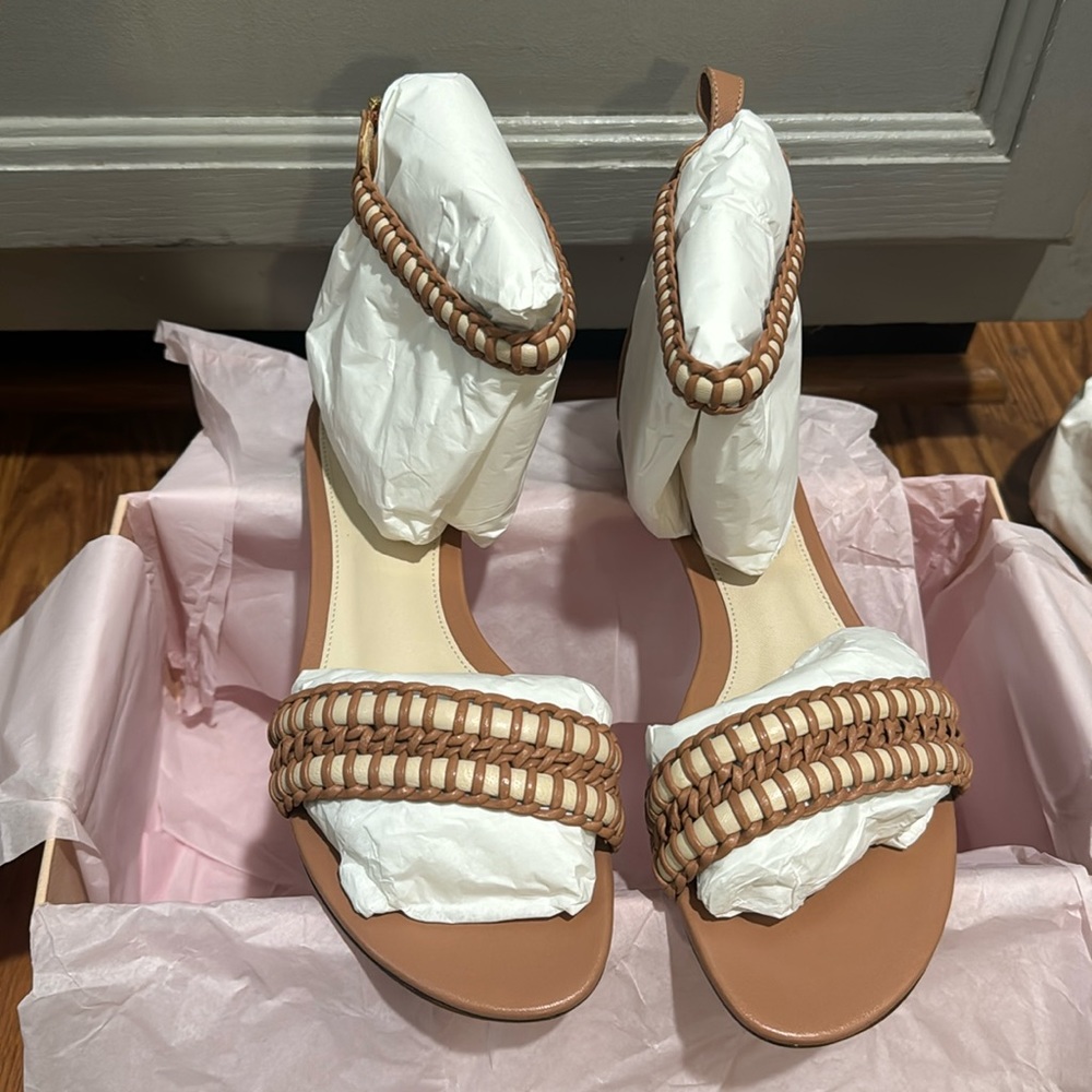 ALEXANDRE BIRMAN - EMMY FLAT - EGGSHELL/SIERRA - SIZE 36